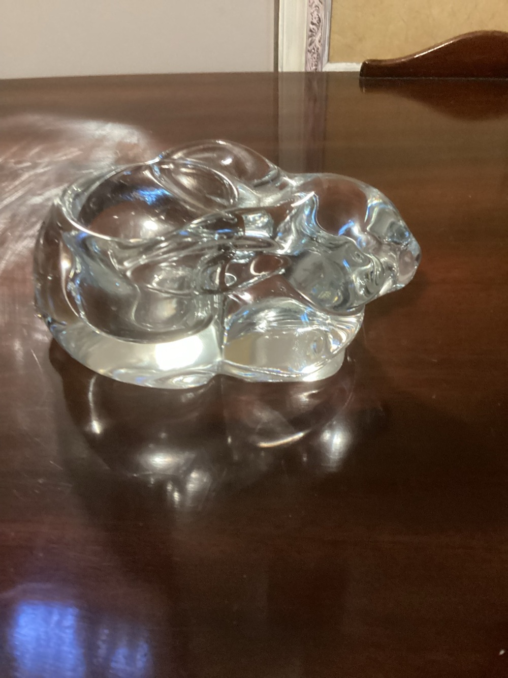 Glass Rabbit Candle Holder